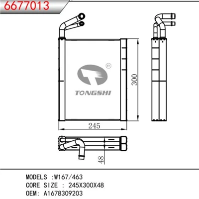 Evaporador de cotxe OEM A1678309203 PER a Mercedes-Benz W167 o 463